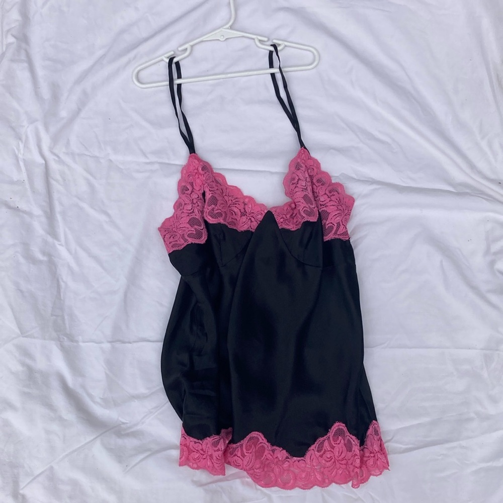 Pink and black blouse